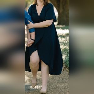 Eloquii blue wrap dress size 16